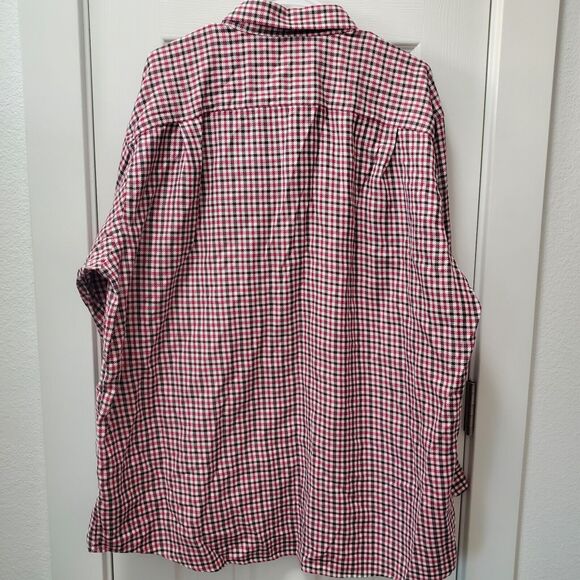 Paul Fredrick Men's Dress Shirt Houndstooth XXL 100% Cotton Red Black - Picture 5 of 6